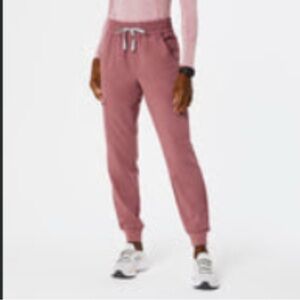 women's Mauve High Waisted Uman Relaxed Jogger Scrub Pants - S - Petite / Mauve